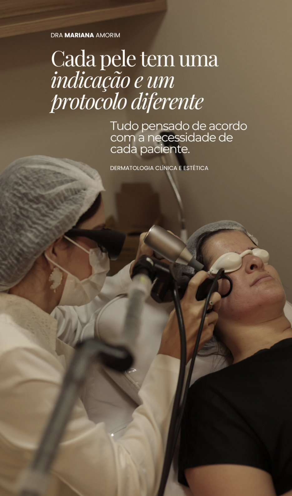 Dra. Mariana aplicando Laser de CO₂ em protocolo dermatológico
